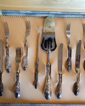 Posate vintage argentate 800, set da 6