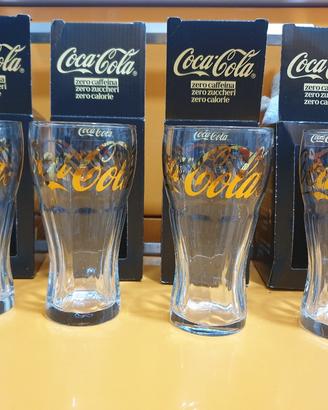 Set 4 Bicchieri Coca-Cola Oro Nuovi con Scatola