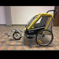 PASSEGGINO RIMORCHIO BICI X2 BAMBINI