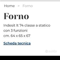 forno solo elettrico no ventilato 
