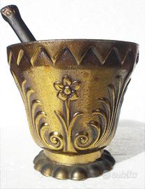 MORTAIO D’EPOCA BRONZO DORATO CON PESTELLO /146