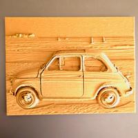Fiat 500 Quadretto in rilievo – effetto legno 