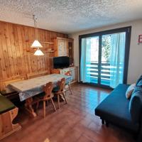 Trilocale sulla pista e sul bosco a Folgarida