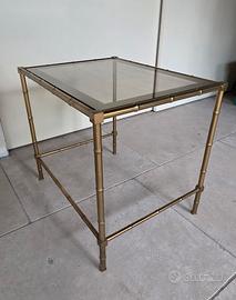 Tavolino in ottone e cristallo