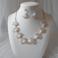 Collana Artigianale Perle Orecchini sposa retrò