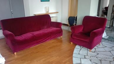 Divano tre posti con poltrona abbinata