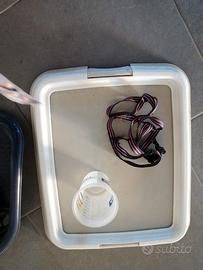 ciotole con vassoio e portatraversina e collare