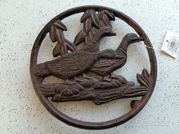 Sottopentola nuovo ghisa decoro anatre papere ingl