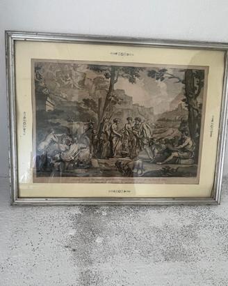 Stampa antica ‘700 “Romolo e Remo” con cornice