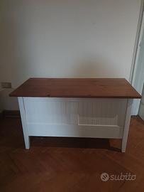 Cassapanca contenitore marrone e bianco