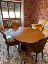 Set da pranzo vintage tavolo + 4 sedie