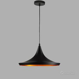 Lampadario desing/industrial nero opaco/bronzo