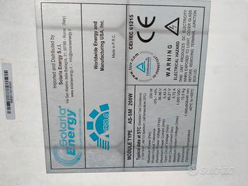 Pannello fotovoltaico 200wp