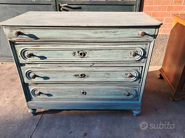 CASSETTIERA D'EPOCA VERNICIATA SHABBY