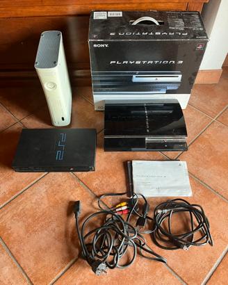Lotto 3 console: PS2 Fat + Xbox 360 + PS3 Fat