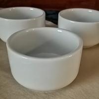 Set 3 Ciotole Tonde porta SALSE in Ceramica Bianch