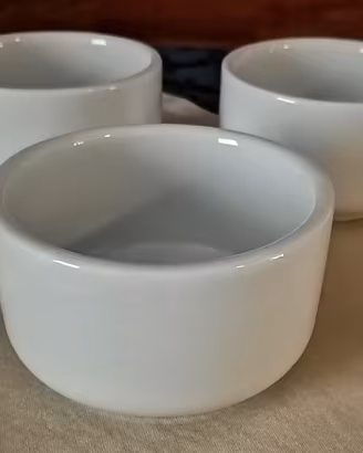 Set 3 Ciotole Tonde porta SALSE in Ceramica Bianch