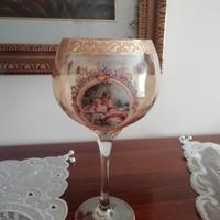 coppa in vetro decorata colore oro 