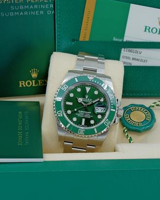 ROLEX SUBMARINER 116610LV HULK 2019 GAR ITALIA NOS