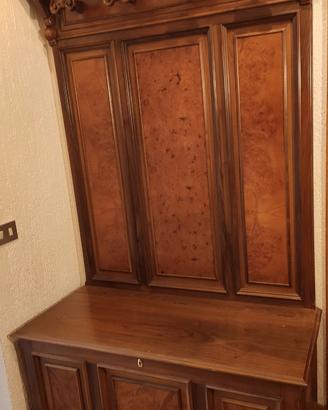 Appendiabiti con panca contenit in legno noce lavo