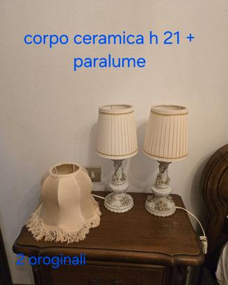 Set Capodimonte - Lampadario 6 luci e 2 abat-jours