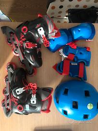 Roller bambino con casco e protezioni 6-10 anni