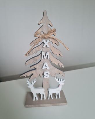 albero di natale in legno con renne