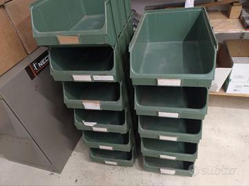 Contenitore porta minuterie in plastica verde 30l