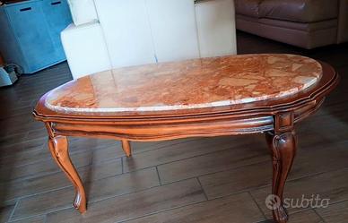 tavolino in legno con marmo 