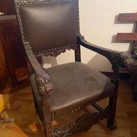 Trono collezione sedia poltrona legno antico
