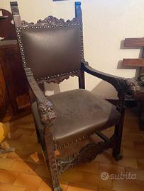 Trono collezione sedia poltrona legno antico
