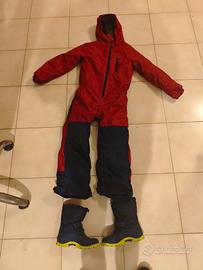 tuta sci bambino/a taglia 10 +scarponi n 33+guanti