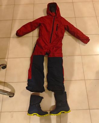 tuta sci bambino/a taglia 10 +scarponi n 33+guanti
