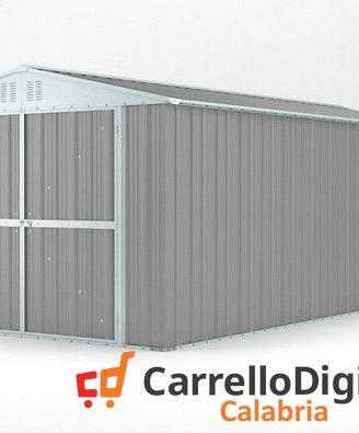 Box garage auto in Acciaio 327x611cm grigio chiaro