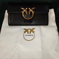 Pinko, borsa, portafoglio nera in pelle