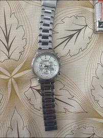Orologio iceberg acciaio quadrante bianco e grigio