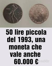 moneta 50 lire piccole 1993