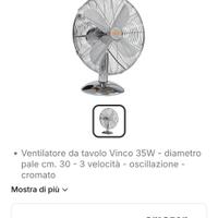 VENTILATORE DA TAVOLO 30CM potenza 35W