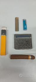 accendino geneve, rollatore bonfil , sigaro cohiba