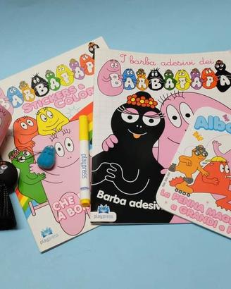 Lotto Barbapapà puzzle album colorare adesivi albo