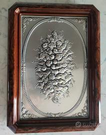 Vassoio in  radica e argento