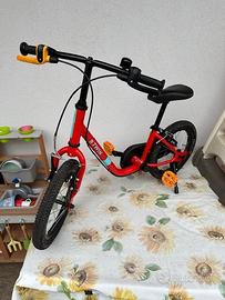 Bicicletta Bici B Twin Decathlon 14 pollici Rossa