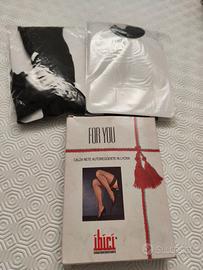 N.3 paia di  calze autoreggenti nere  taglia 2