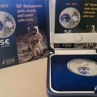 Moneta 5 Euro 50 Anniversario SBARCO SULLA LUNA