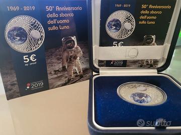 Moneta 5 Euro 50 Anniversario SBARCO SULLA LUNA