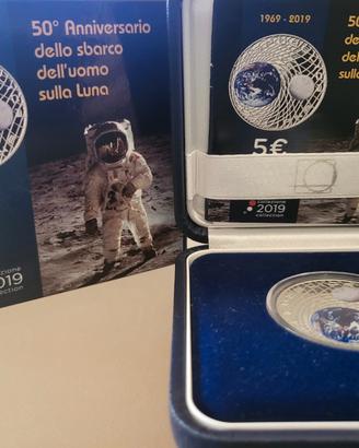 Moneta 5 Euro 50 Anniversario SBARCO SULLA LUNA