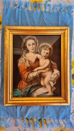 Quadro cornice oro  Madonna con bambino 