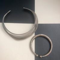 Girocollo a piu fili e bracciale rigido