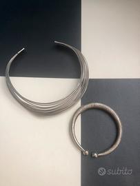 Girocollo a piu fili e bracciale rigido