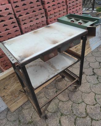 Banchetto da lavoro Industriale Vintage - Anni 50/